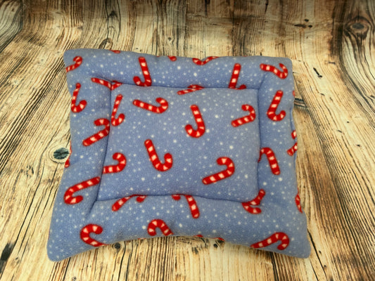 Christmas Candy Cane Soft Rectangle Fleece Cushion bed