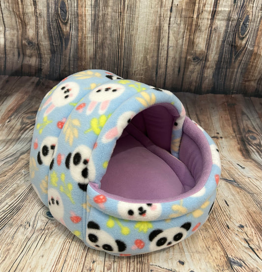 Panda Fleece Piggie Cave / Lilac + Pad