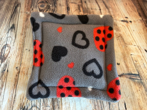 Ladybird Hearts Fleece Cage Pad