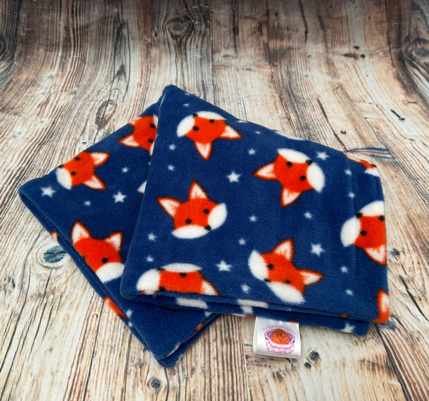 Navy Foxes Fleece Piggie Blanket