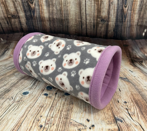 Grey Bears Fleece Cosy Tunnel / Lilac