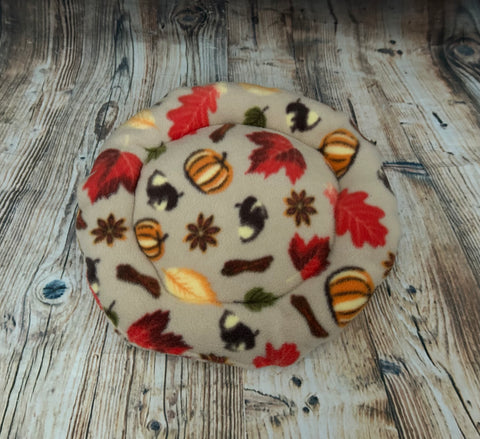 Autumn Spice Round Soft Fleece Cushion Bed