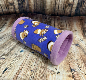 Guinea Pig Fleece Cosy Tunnel / Lilac