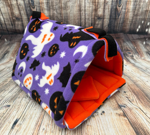 Halloween Spooky Fleece Guinea Pig Tent / Orange Pad + Pillow