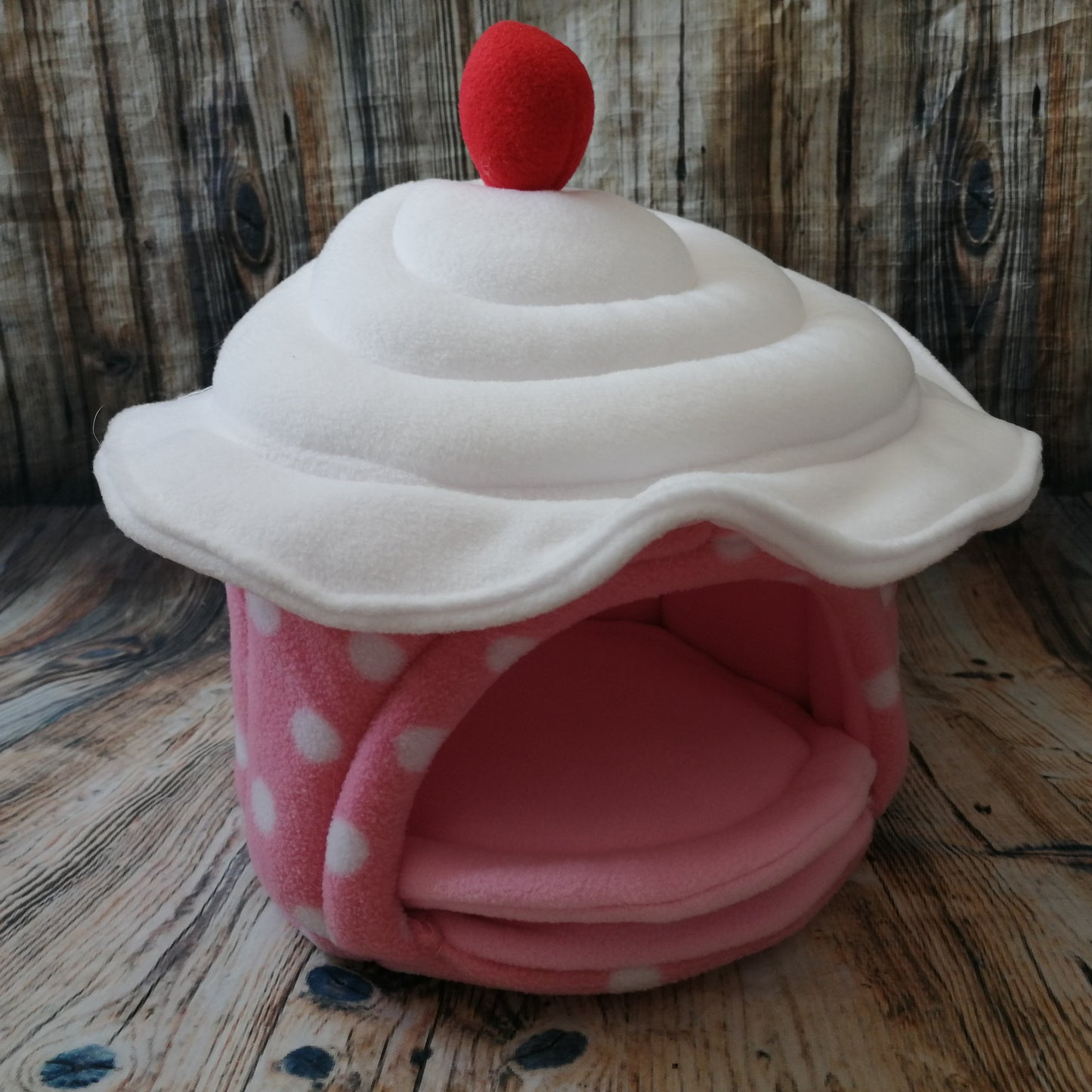 MADE TO ORDER Guinea Pig Fleece Cupcake House Pink + Pad