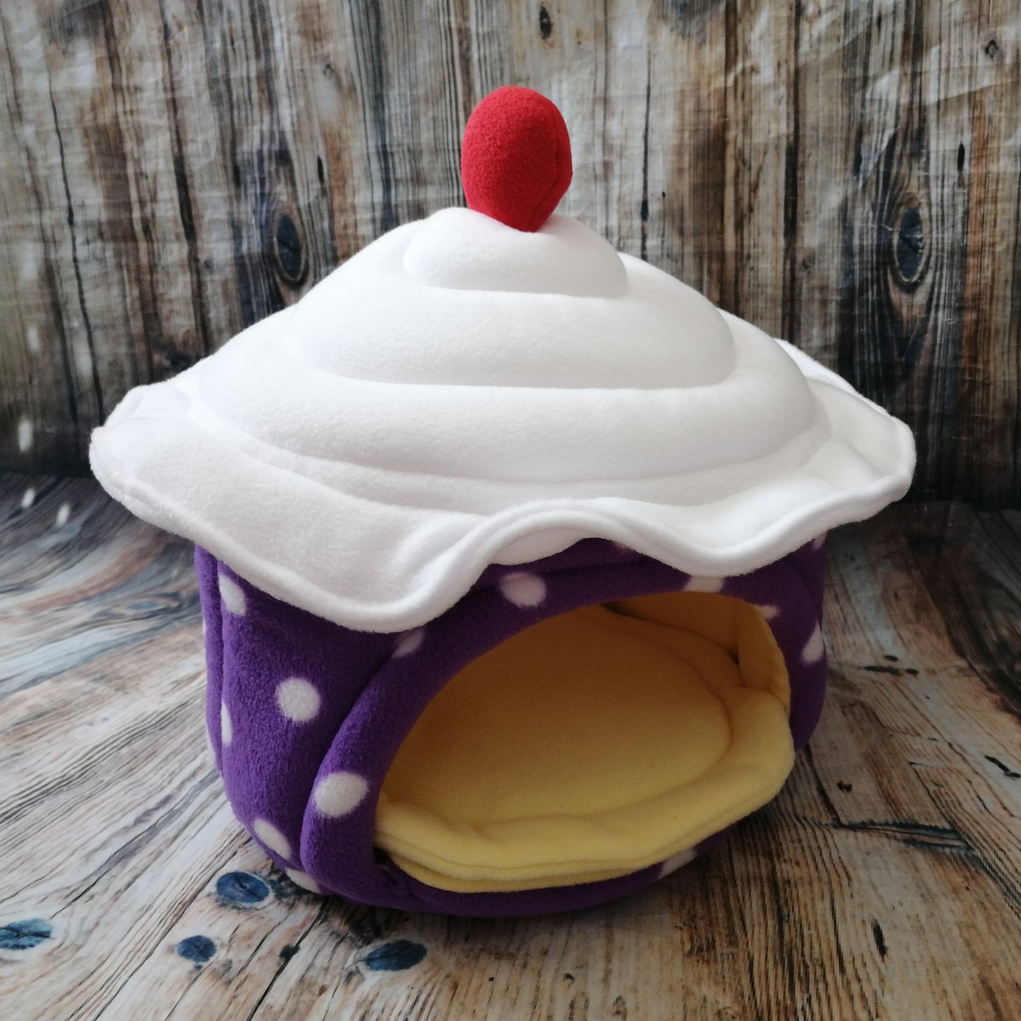 MADE TO ORDER Guinea Pig Fleece Cupcake House Purple + Pad