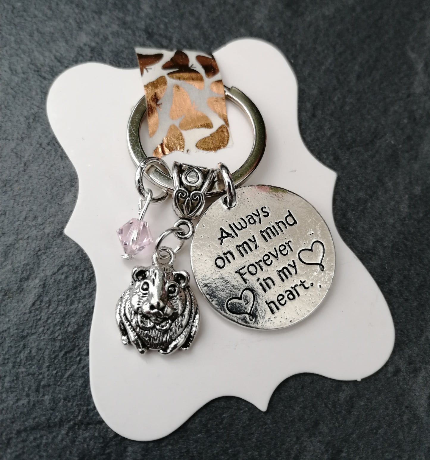 Guinea Pig Memorial Gift Key Ring