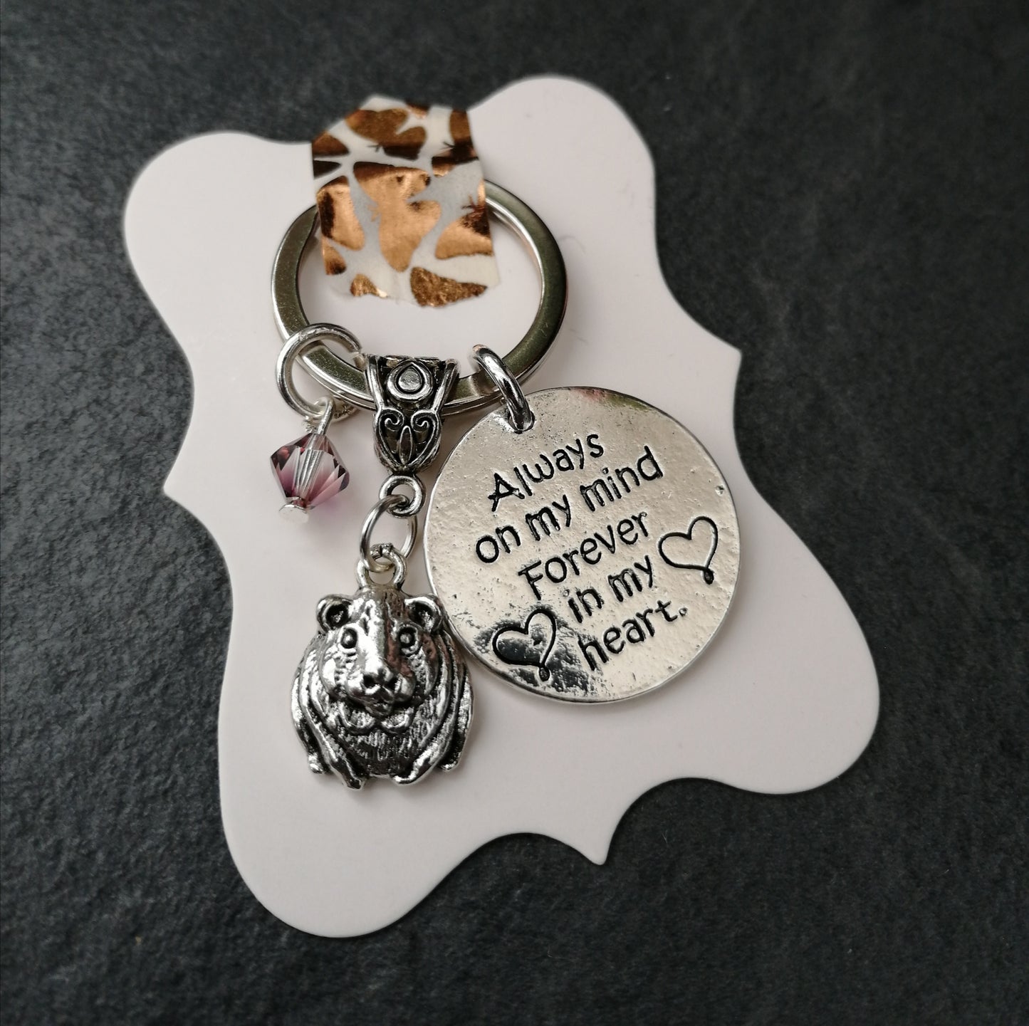 Guinea Pig Memorial Gift Key Ring